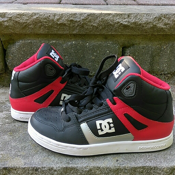 red dc shoes high tops 